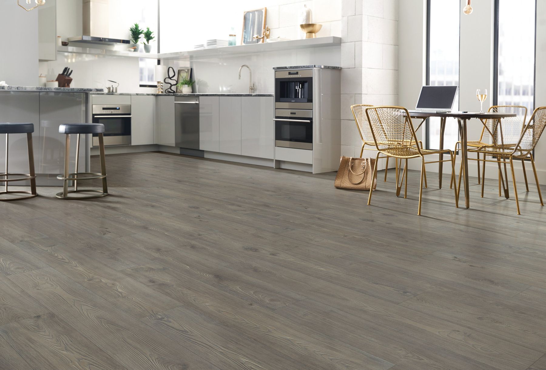 Gray laminate in a modern kitchen