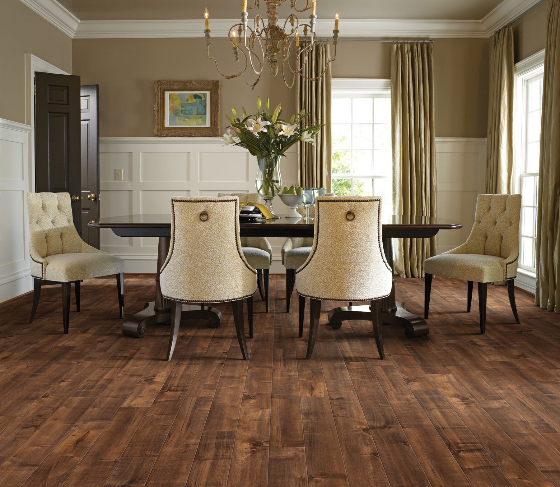 Mocha laminate in a dining room
