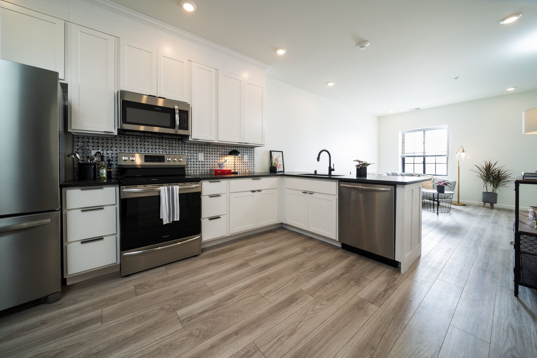 Waterproof LVP in an open kitchen